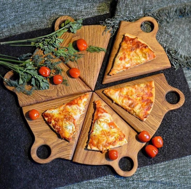 تخته سرو پیتزا چوبی 6 تیکه